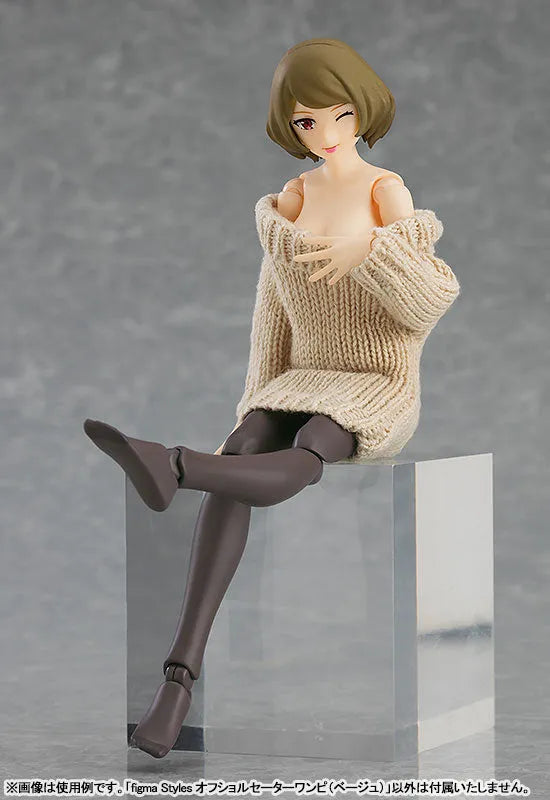 figma Styles Off-the-Shoulder Sweater Dress (Beige)ㅤ – Max Factory – ActionFigure Brasil