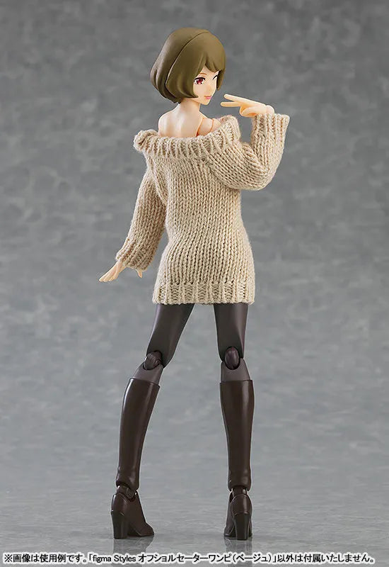 figma Styles Off-the-Shoulder Sweater Dress (Beige)ㅤ – Max Factory – ActionFigure Brasil