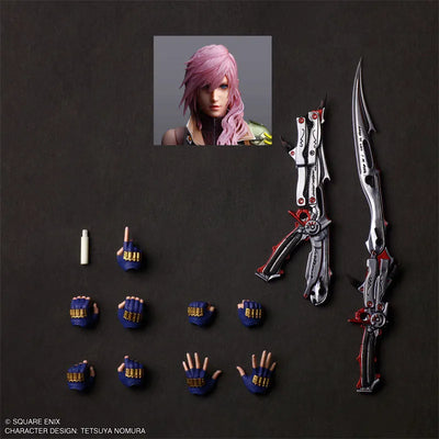 Final Fantasy XIII - Lightning - Play Arts Shin (Square Enix)ㅤ – Square Enix – ActionFigureBrasil — com base expositora