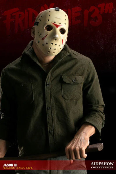 Friday the 13th Part III - 1/4 Scale Premium Figure: Jason Voorheesㅤ – Sideshow Collectibles – ActionFigure Brasil — ângulo diferente