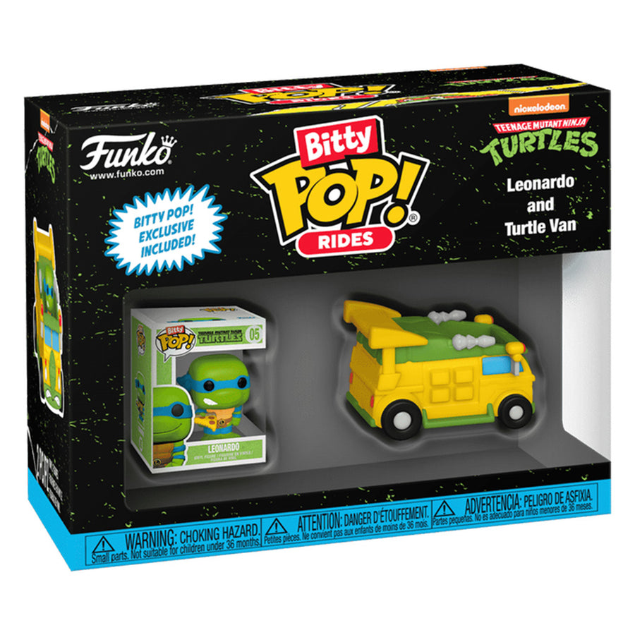 FUNKO BITTY POP RIDES TEENAGE MUTANT NINJA TURTLES AND VAN - LEONARDO 05 BRINDE