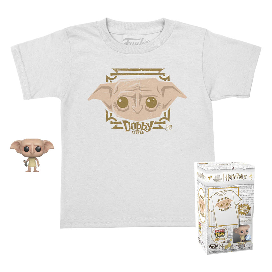 FUNKO POCKET POP! + CAMISETA LG KIDS TEE: DOBBY - HARRY POTTER 63509 BRINDE