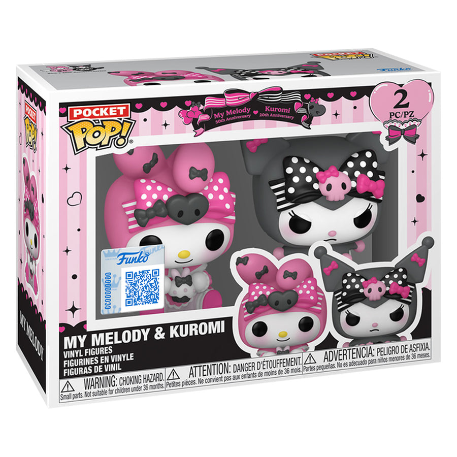 FUNKO POCKET POP MY MELODY 50TH ANNIVERSARY & KUROMI 20TH ANNIVERSARY - MY MELODY & KUROMI 2-PACK (88821)