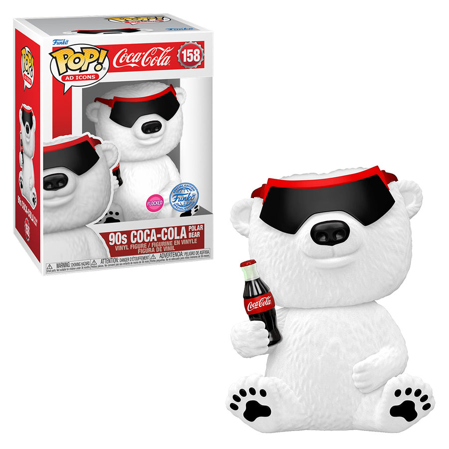 FUNKO POP AD ICONS COCA-COLA EXCLUSIVE - 90S POLAR BEAR (FLOCKED) 158 BRINDE