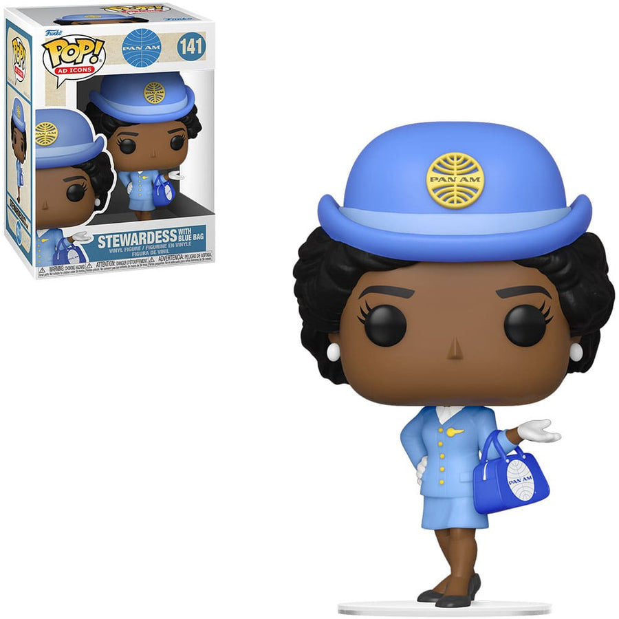FUNKO POP AD ICONS PAN AM - STEWARDESS WITH BLUE BAG 141 BRINDE