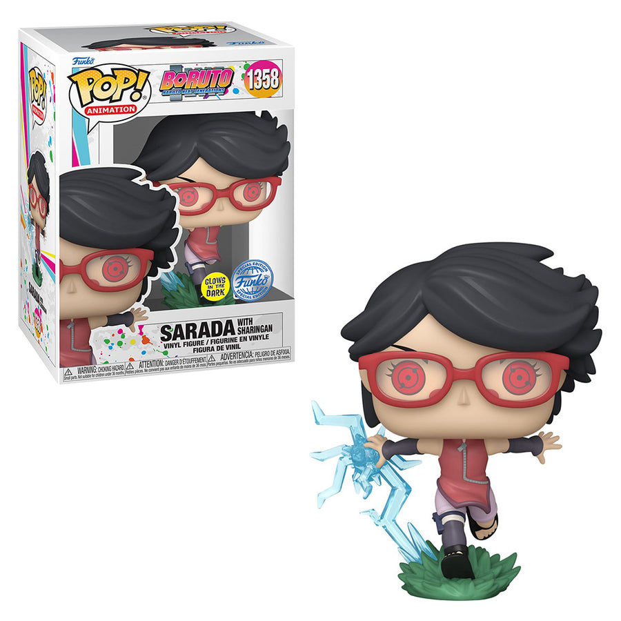 FUNKO POP ANIMATION BORUTO: NARUTO NEXT GENERATIONS EXCLUSIVE - SARADA WITH SHIRAGAN (GLOWS IN THE DARK) 1358 BRINDE