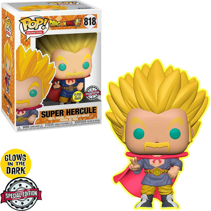 FUNKO POP ANIMATION DRAGON BALL SUPER EXCLUSIVE - SUPER HERCULE 818 (GLOW) BRINDE