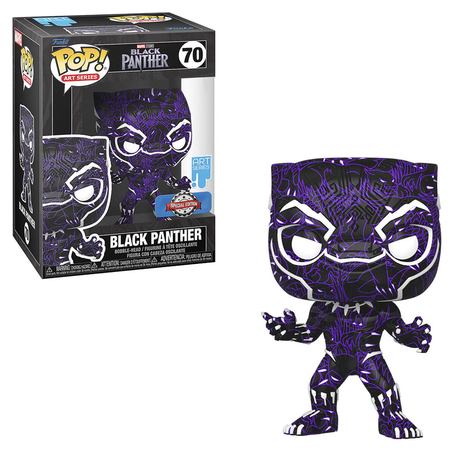 FUNKO POP ART SERIES MARVEL BLACK PHANTER EXCLUSIVE - BLACK PANTHER 70 BRINDE