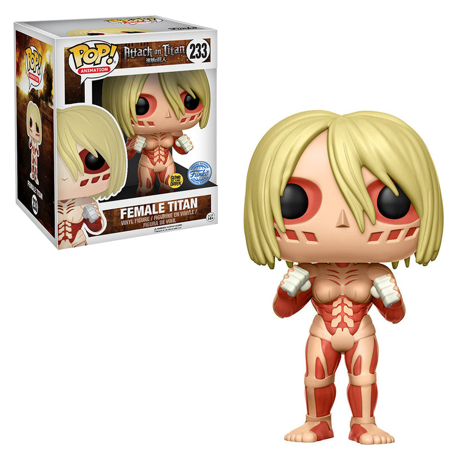 FUNKO POP ATTACK ON TITAN EXCLUSIVE - FEMALE TITAN 233 (GLOWS IN THE DARK) (SUPER SIZED 6