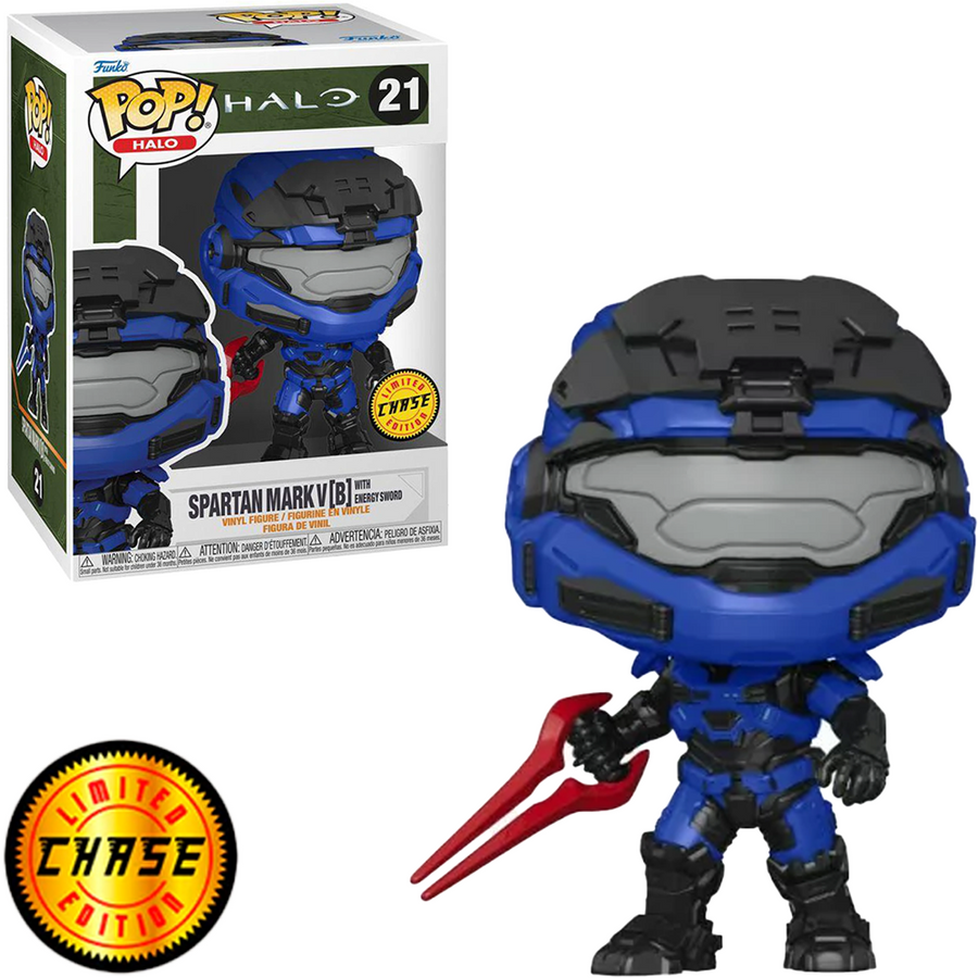 FUNKO POP CHASE HALO - SPARTAN MARK V[B] WITH ENERGY SWORD 21 BRINDE