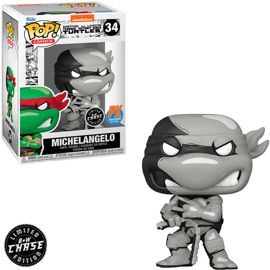 FUNKO POP CHASE TURTLES NINJA - MICHELANGELO 34 BRINDE