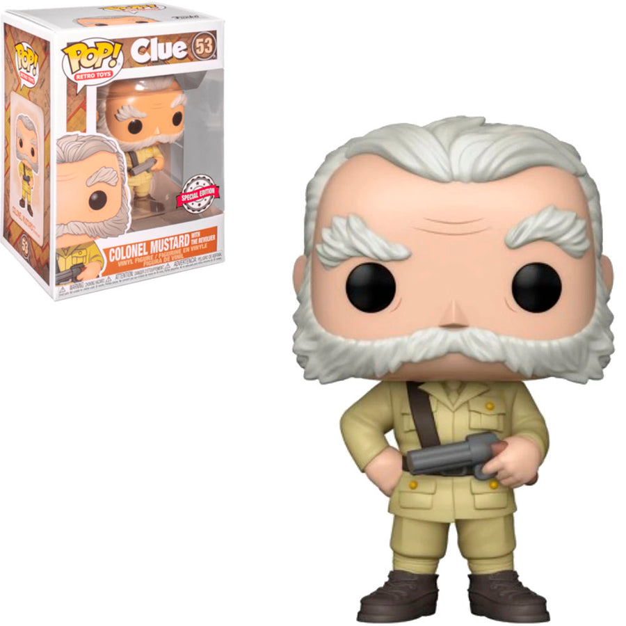 FUNKO POP CLUE EXCLUSIVE - COLONEL MUSTARD WITH THE REVOLVER 53 BRINDE