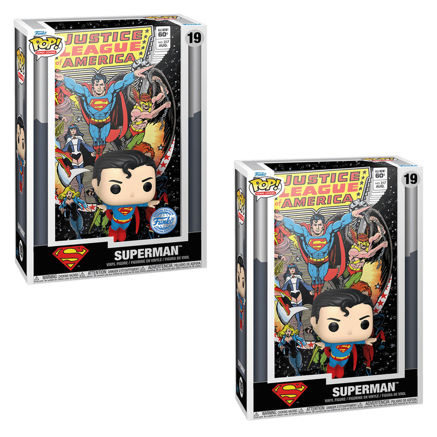 FUNKO POP COMIC COVERS JUSTICE LEAGUE EXCLUSIVE - SUPERMAN 19 BRINDE
