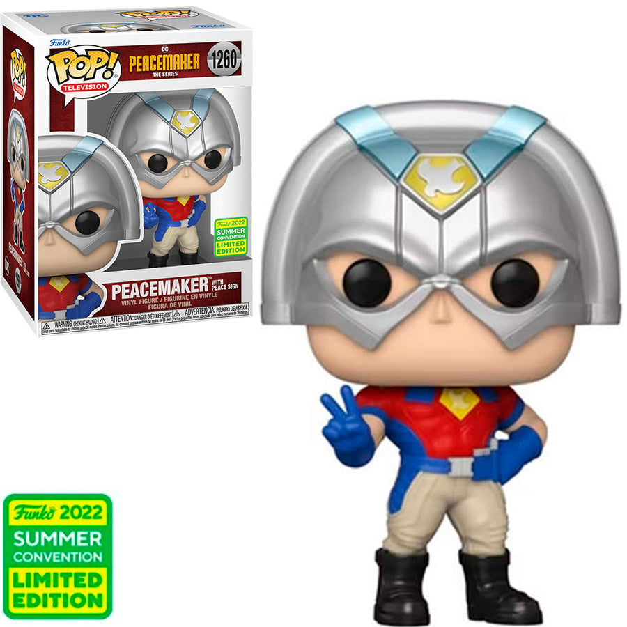 FUNKO POP DC PEACEMAKER - PEACEMAKER W/PEACE SIGN 1260 (SDCC 2022)