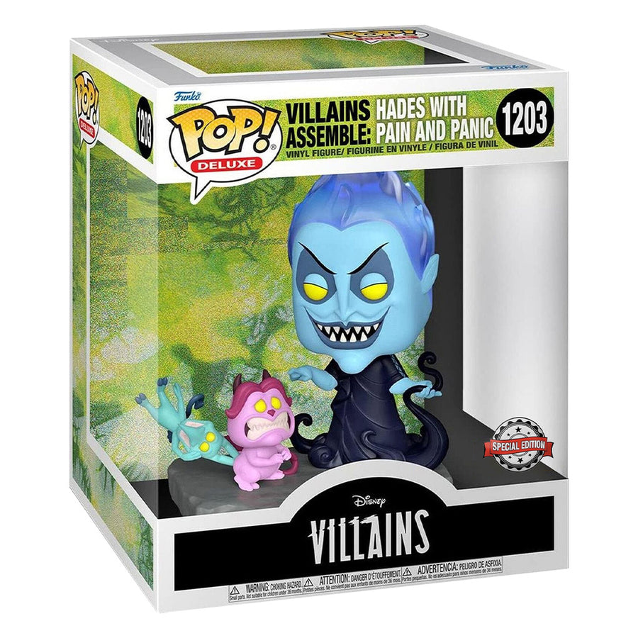 FUNKO POP DELUXE DISNEY VILLAINS ASSEMBLE EXCLUSIVE - HADES WITH PAIN AND PANIC 1203