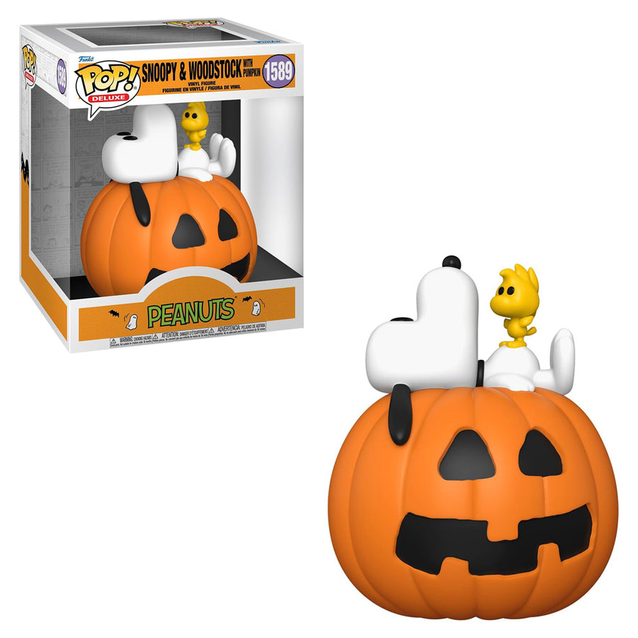 FUNKO POP DELUXE PEANUTS - SNOOPY & WOODSTOCK WITH PUMPKIN 1589 BRINDE