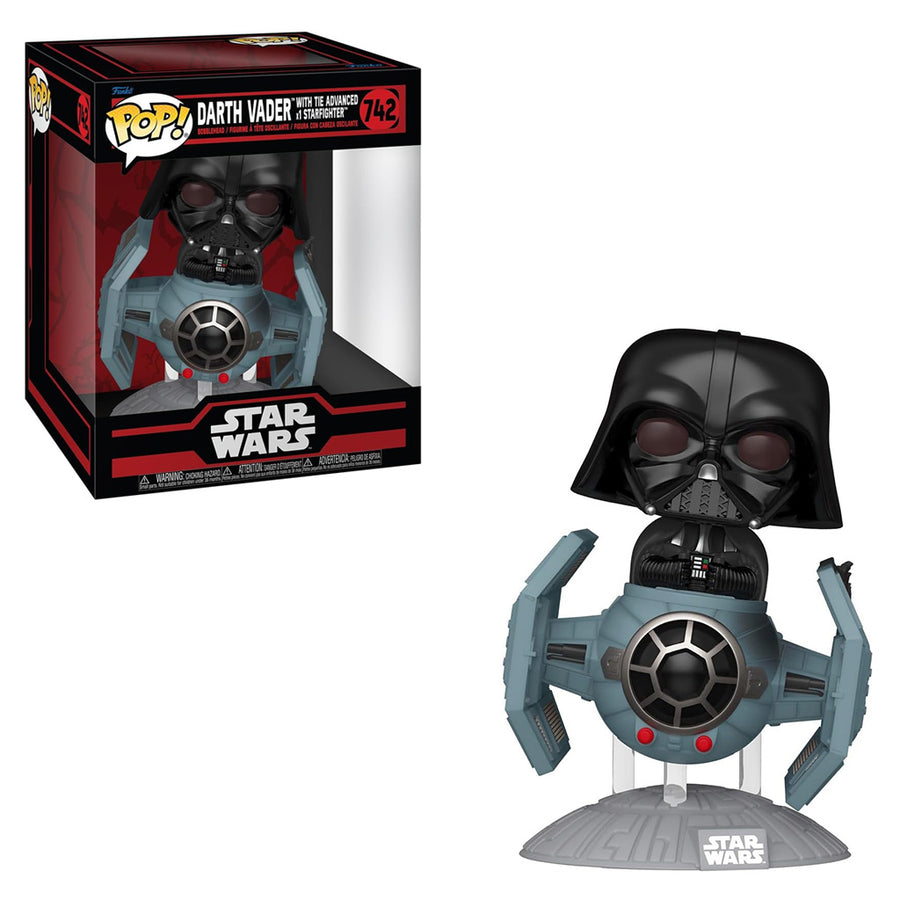 FUNKO POP DELUXE: STAR WARS DARKSIDE - DARTH VADER WITH TIE ADVANCED X1 STARFIGHTER 742 BRINDE