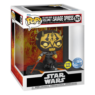FUNKO POP DELUXE STAR WARS EXCLUSIVE - RED SABERS SERIES VOL.1: SAVAGE OPRESS 521 (GLOWS IN THE DARK)