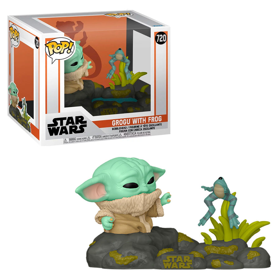 FUNKO POP DELUXE STAR WARS THE MANDALORIAN - GROGU WITH FROG 720 BRINDE