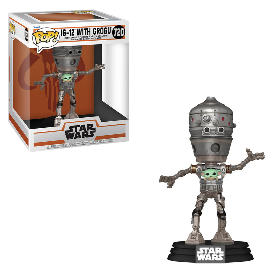 FUNKO POP DELUXE STAR WARS: THE MANDALORIAN - IG-12 WITH GROGU 720