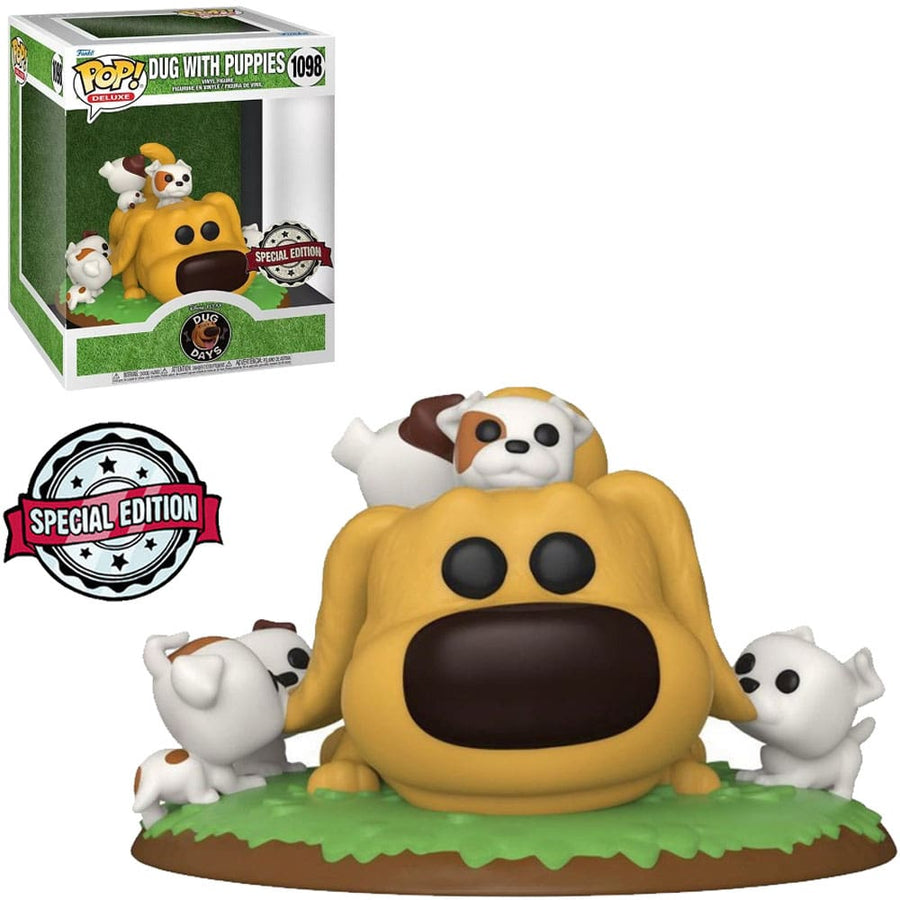 FUNKO POP DISNEY DUG DAYS EXCLUSIVE DELUXE - DUG WITH PUPPIES 1098 BRINDE