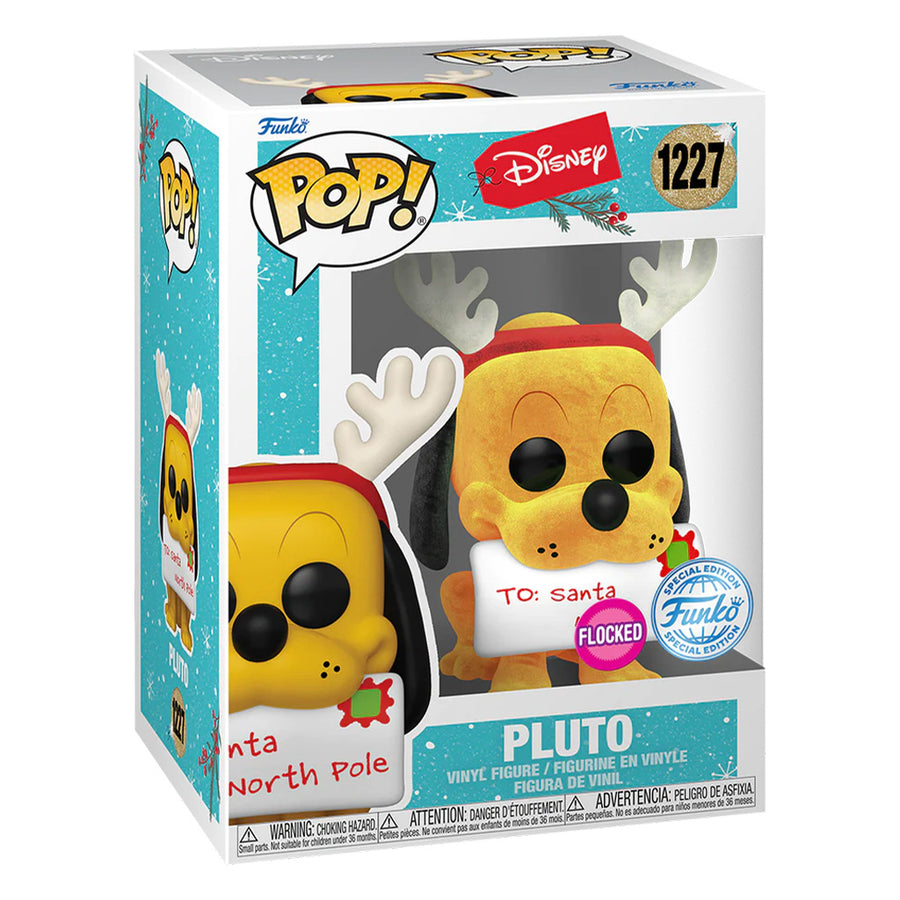 FUNKO POP DISNEY HOLIDAY EXCLUSIVE - PLUTO 1227 (FLOCKED)