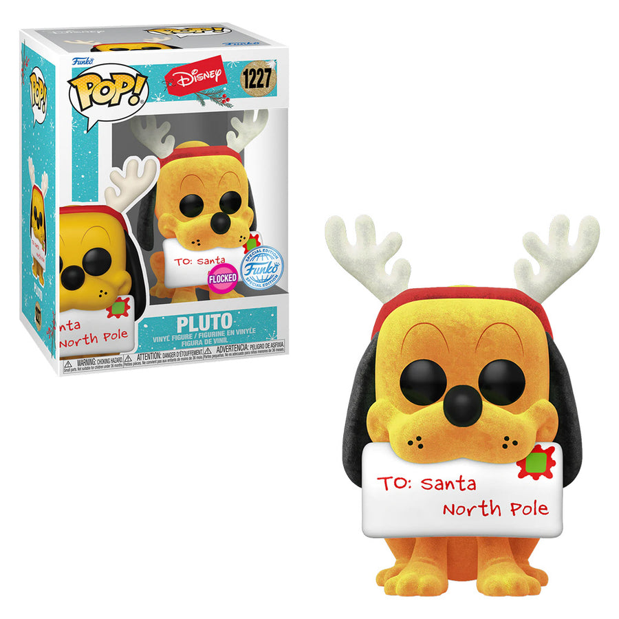 FUNKO POP DISNEY HOLIDAY EXCLUSIVE - PLUTO 1227 (FLOCKED)