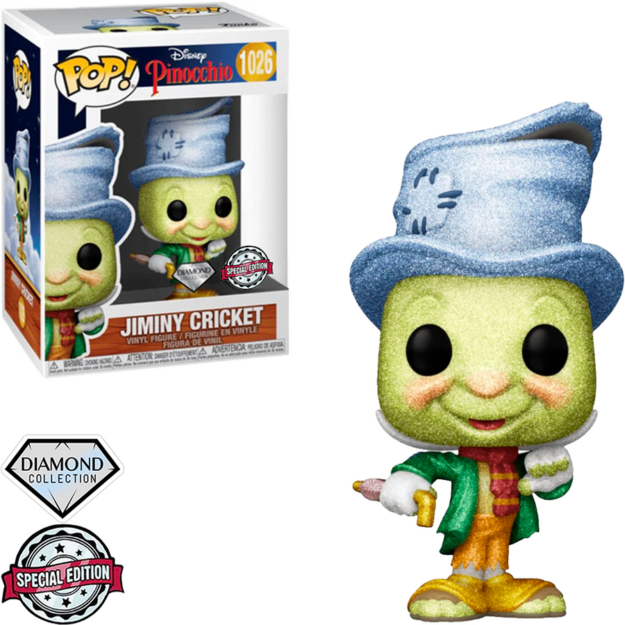 FUNKO POP DISNEY PINOCCHIO EXCLUSIVE - JIMINY CRICKET 1026 (DIAMOND COLLECTION) BRINDE