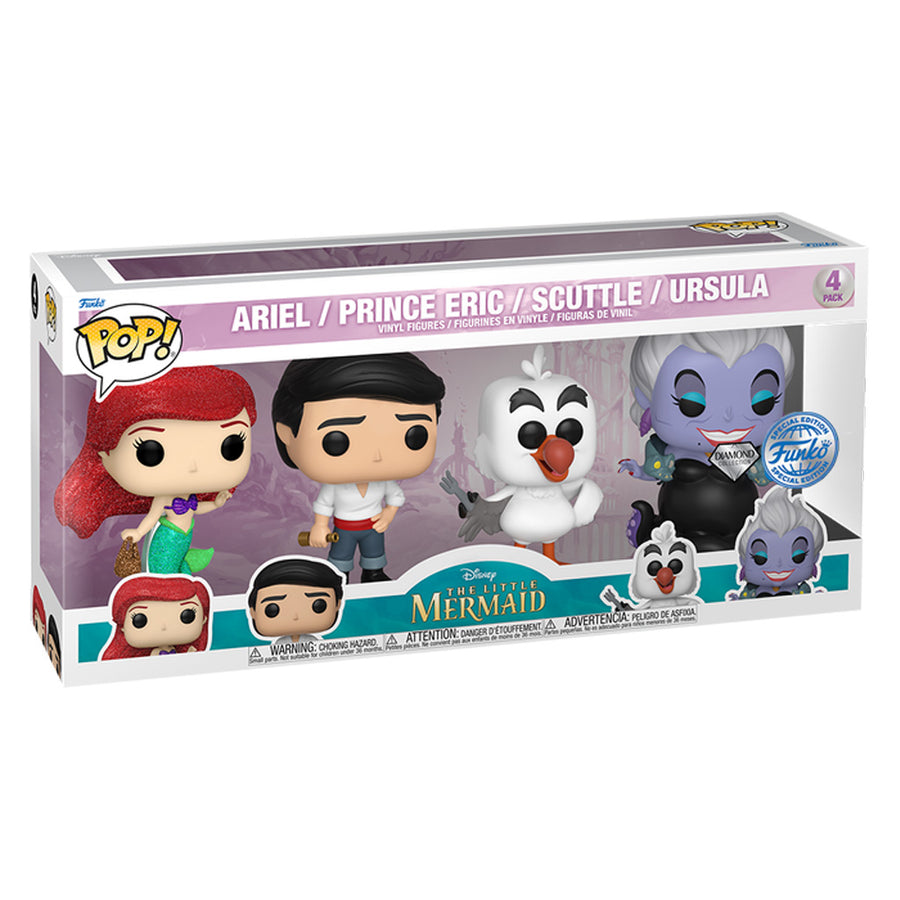 FUNKO POP DISNEY THE LITTLE MERMAID EXCLUSIVE - ARIEL / PRINCE ERIC / SCUTTLE / URSULA 4-PACK