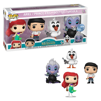 FUNKO POP DISNEY THE LITTLE MERMAID EXCLUSIVE - ARIEL / PRINCE ERIC / SCUTTLE / URSULA 4-PACK
