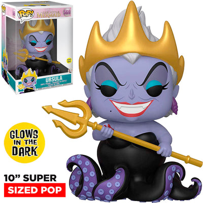 FUNKO POP DISNEY THE LITTLE MERMAID - URSULA 569 SUPER SIZED 10" GLOWS IN THE DARK