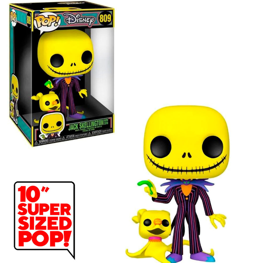 FUNKO POP DISNEY THE NIGHTMARE BEFORE CHRISTMAS BLACKLIGHT - JACK 809 (SUPER SIZED 10