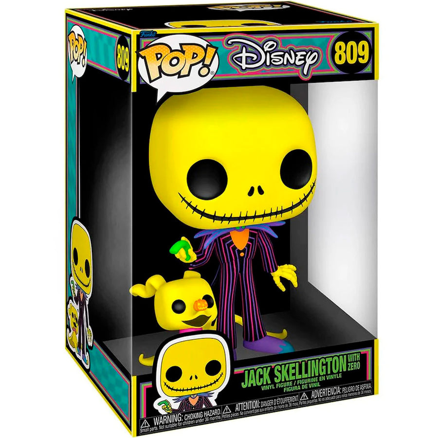 FUNKO POP DISNEY THE NIGHTMARE BEFORE CHRISTMAS BLACKLIGHT - JACK 809 (SUPER SIZED 10