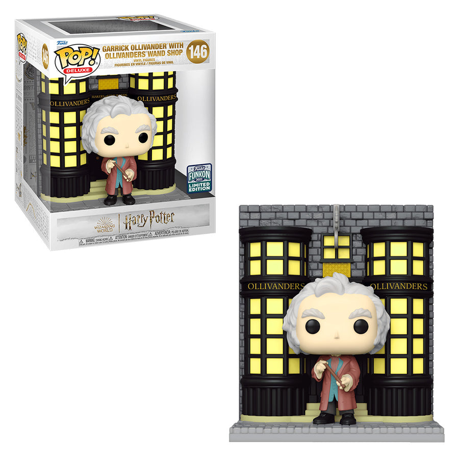 FUNKO POP HARRY POTTER EXCLUSIVE - GARRICK OLLIVANDER W/ OLLIVANDERS WAND SHOP 146 (DELUXE)