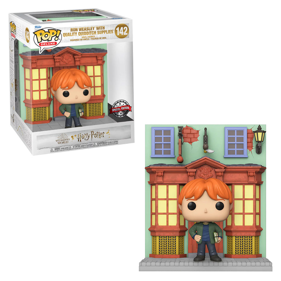 FUNKO POP HARRY POTTER - RON WEASLEY WITH QUALITY QUIDDITCH SUPPLIES 142 (DELUXE) BRINDE