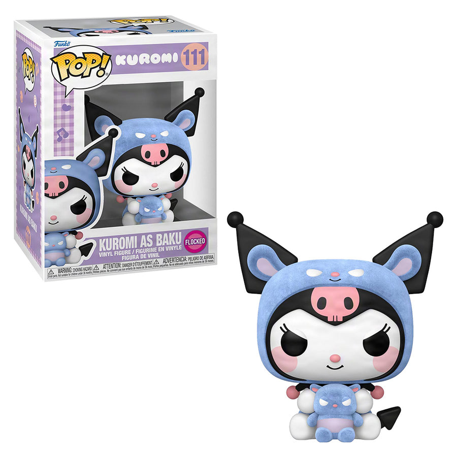 FUNKO POP HELLO KITTY AND FRIENDS - KUROMI AS BAKU (FLOCKED) 111 BRINDE
