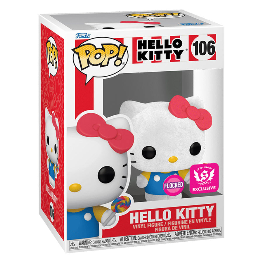 FUNKO POP HELLO KITTY EXCLUSIVE - HELLO KITTY (FLOCKED) 106