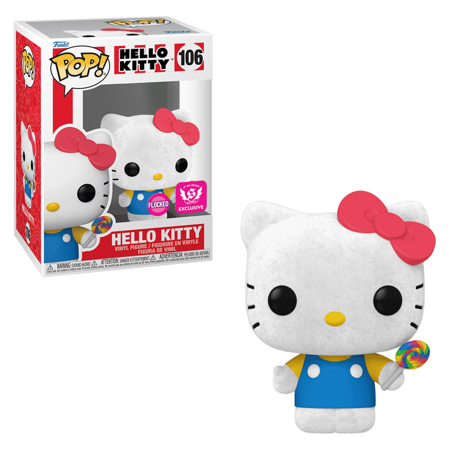 FUNKO POP HELLO KITTY EXCLUSIVE - HELLO KITTY (FLOCKED) 106