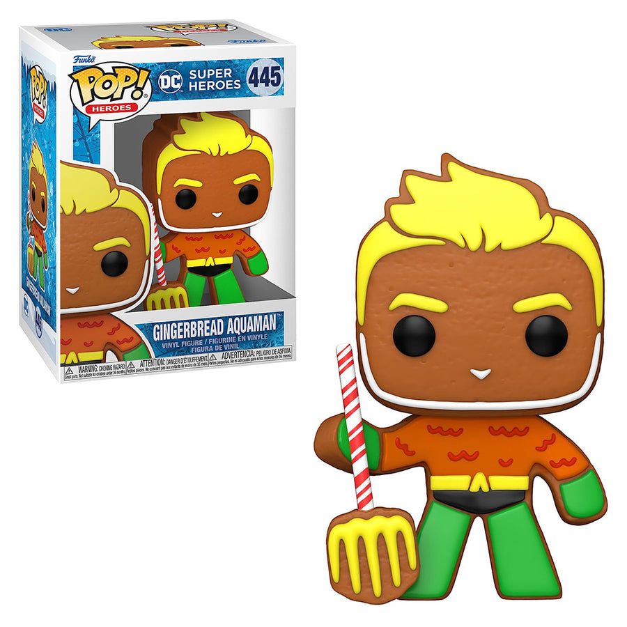 FUNKO POP HEROES DC HOLIDAY - GINGERBREAD AQUAMAN 445 BRINDE