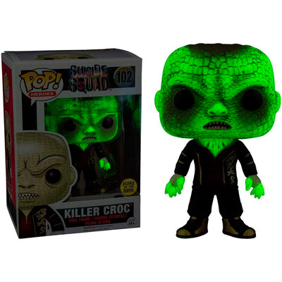 FUNKO POP HEROES DC SUICIDE SQUAD EXCLUSIVE - KILLER CROC 102 GLOWS IN THE DARK
