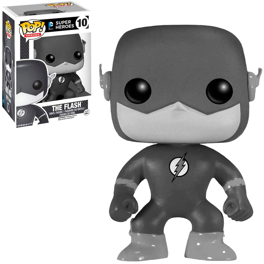 FUNKO POP HEROES DC SUPER HEROES EXCLUSIVE - THE FLASH BLACK and WHITE 10 BRINDE