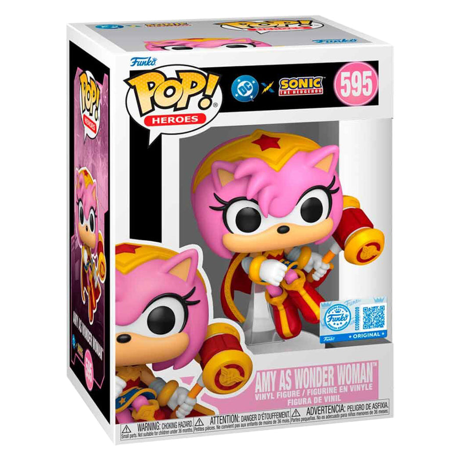 FUNKO POP HEROES DC X SONIC THE HEDGEHOG EXCLUSIVE - AMY AS WONDER WOMAN 595