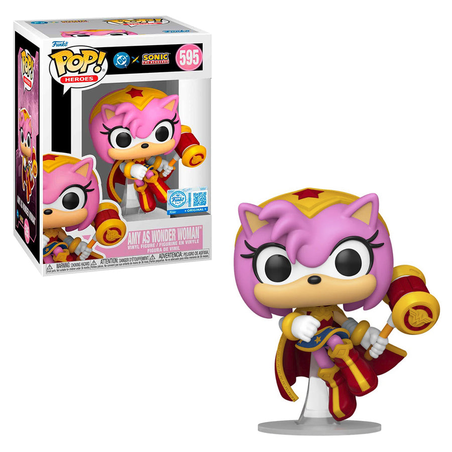 FUNKO POP HEROES DC X SONIC THE HEDGEHOG EXCLUSIVE - AMY AS WONDER WOMAN 595