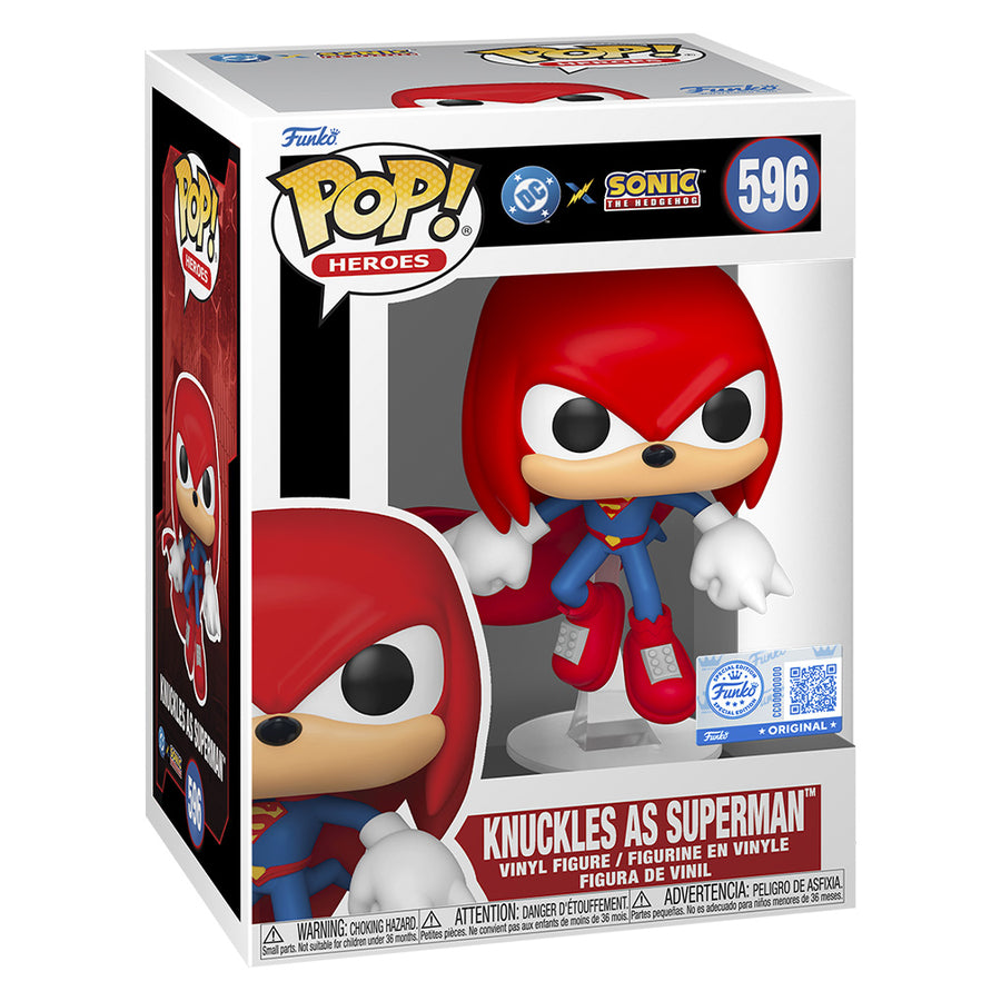 FUNKO POP HEROES DC X SONIC THE HEDGEHOG EXCLUSIVE - KNUCKLES AS SUPERMAN 596