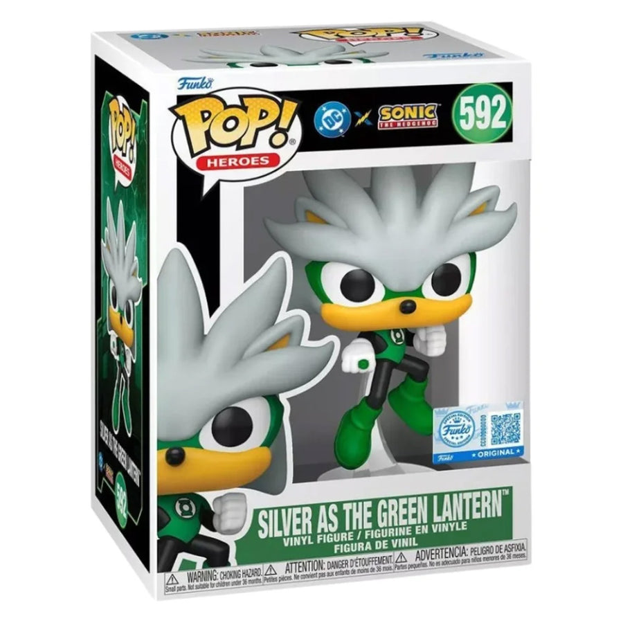 FUNKO POP HEROES DC X SONIC THE HEDGEHOG EXCLUSIVE - SILVER AS THE GREEN LANTERN 592