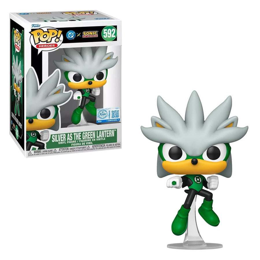 FUNKO POP HEROES DC X SONIC THE HEDGEHOG EXCLUSIVE - SILVER AS THE GREEN LANTERN 592
