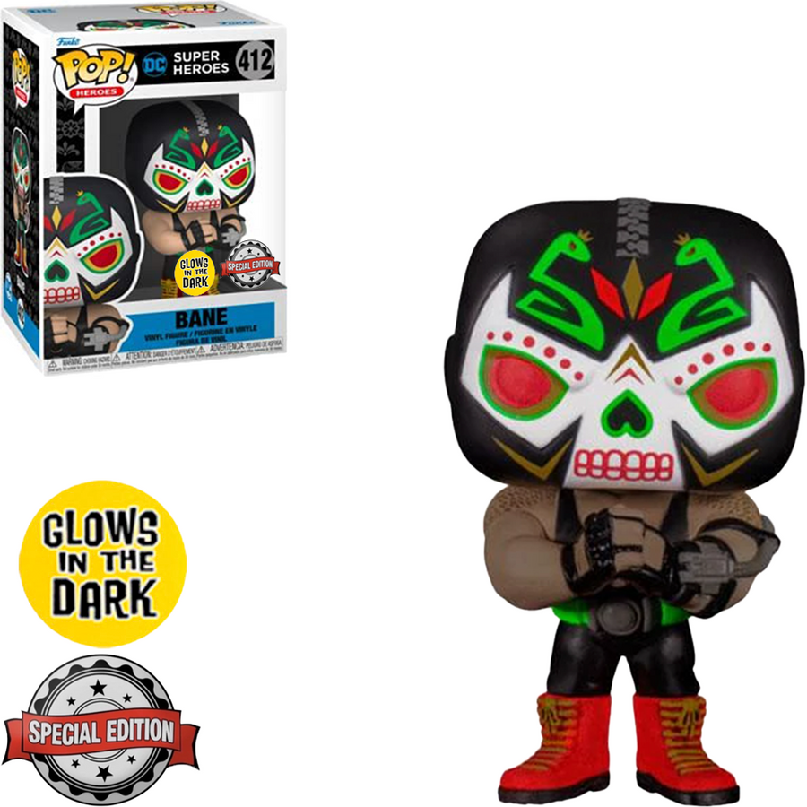 FUNKO POP HEROES DIA DE LOS DC EXCLUSIVE - BANE 412 (GLOWS IN THE DARK) BRINDE