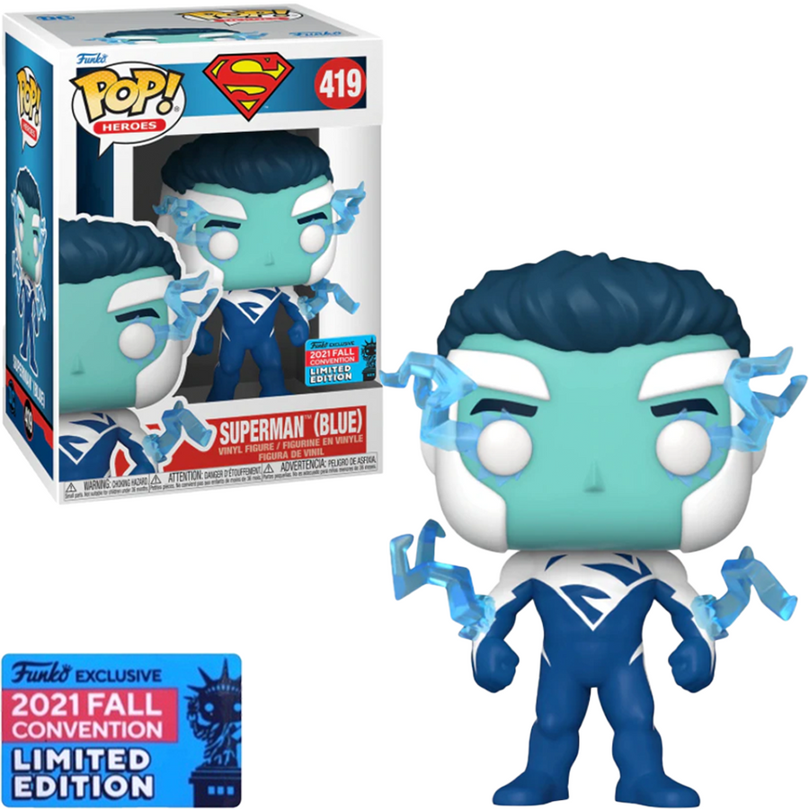 FUNKO POP HEROES NYCC 2021 EXCLUSIVE - SUPERMAN (BLUE) 419 BRINDE