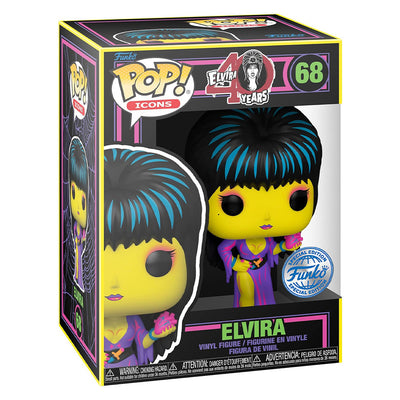 FUNKO POP ICONS ELVIRA 40TH YEARS EXCLUSIVE - ELVIRA 68 (BLACKLIGHT)