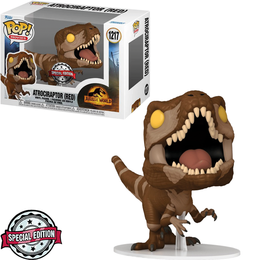 FUNKO POP JURASSIC WORLD DOMINION EXCLUSIVE - ATROCIRAPTOR (RED) 1217 BRINDE